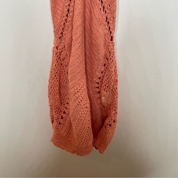 Spell Palm Springs Crochet Halter Mini Dress Coral Medium Large NWT - Picture 5 of 9